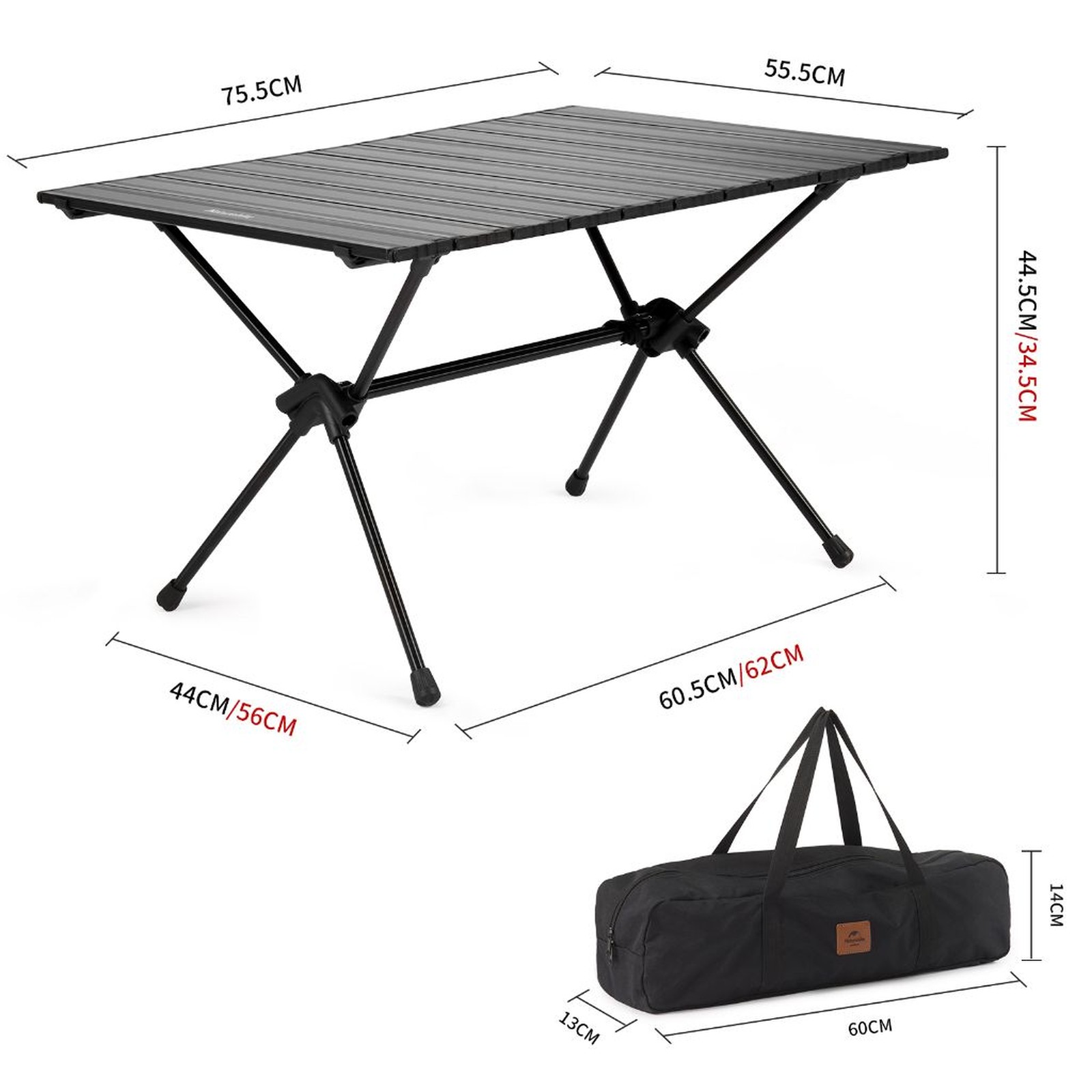 Bàn nhôm gấp gọn Naturehike Adjustable Aluminum Table FT11 CNH22JU037