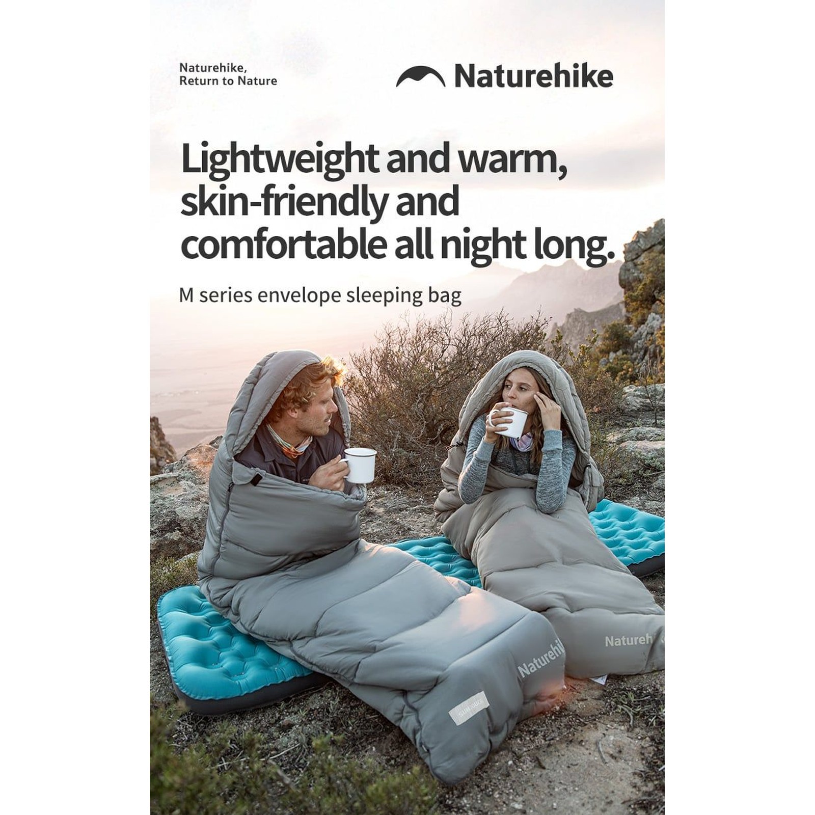 Túi ngủ cao cấp có mũ trùm đầu Naturehike Cotton Sleeping Bag CNK2350WS023