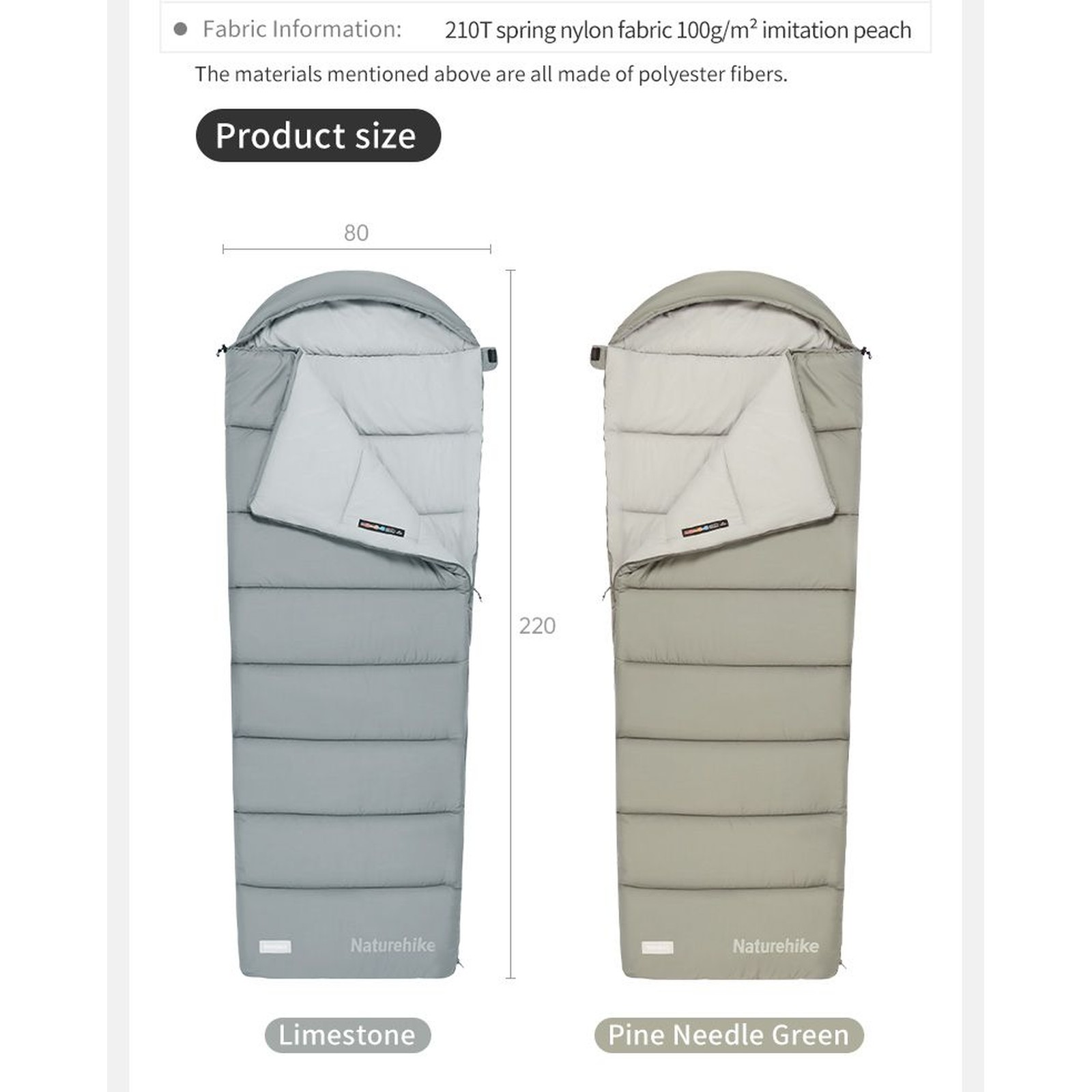 Túi ngủ cao cấp có mũ trùm đầu Naturehike Cotton Sleeping Bag CNK2350WS023