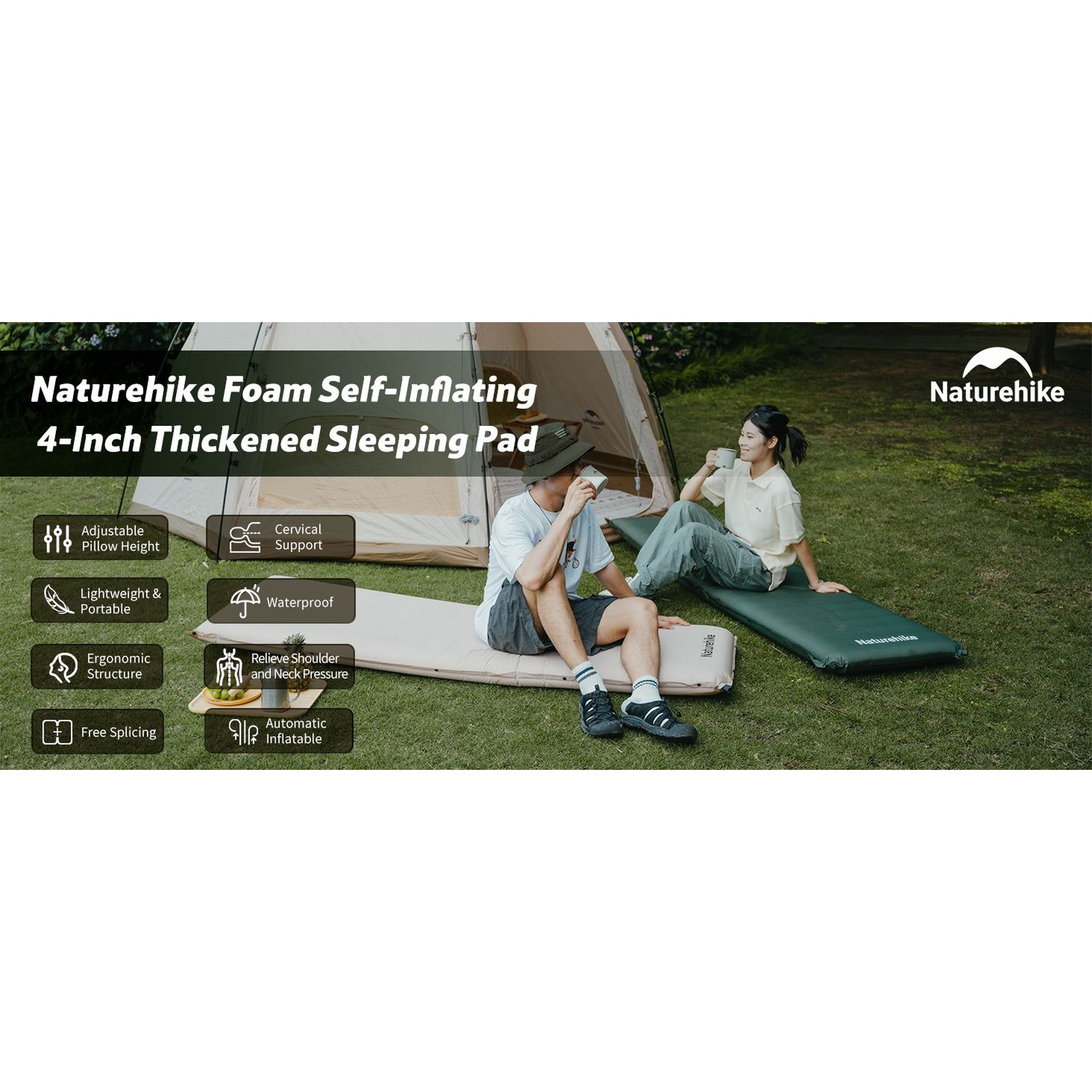 Đệm hơi tự bơm Naturehike Self-Inflating Air Pad CNK2450WS020