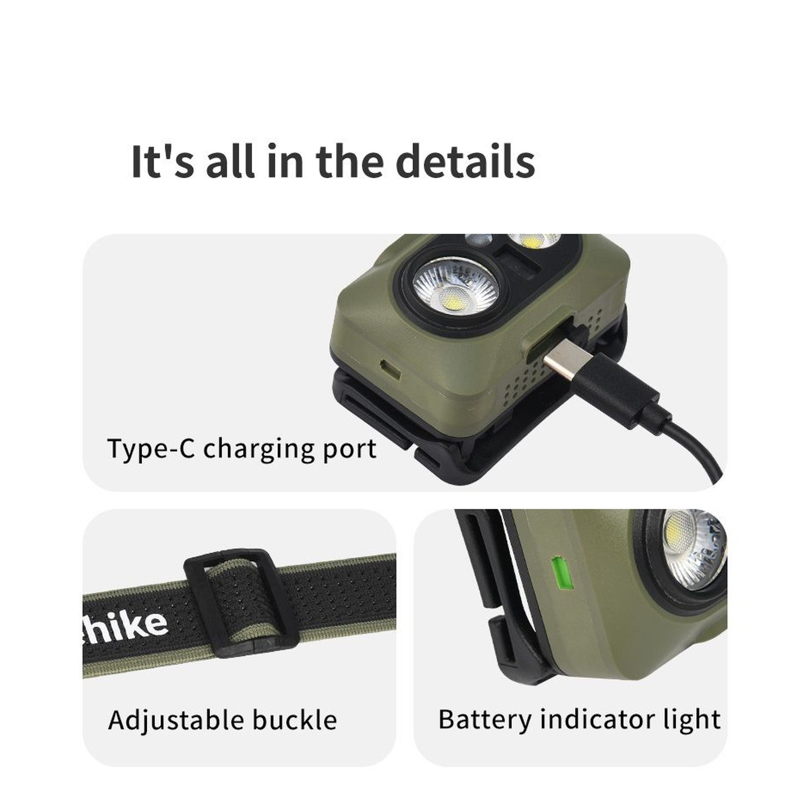 Đèn pin đội đầu siêu sáng 500Lm Naturehike Rechargeable Headlamp 500lm CNK2450ZM010