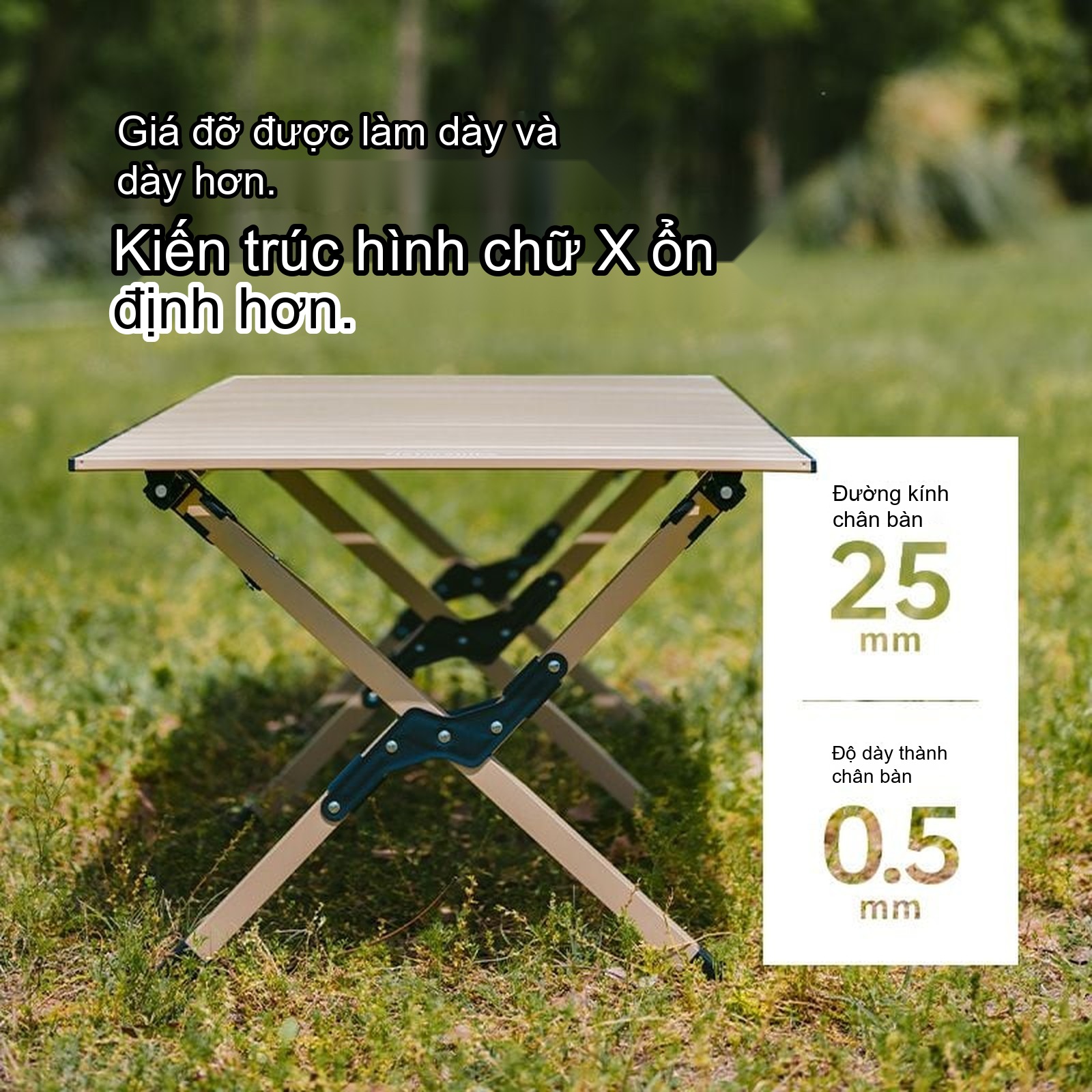 Bàn sắt mặt cuộn siêu gọn nhẹ Naturehike Roll-Top Steel Table CNK2550JJ018