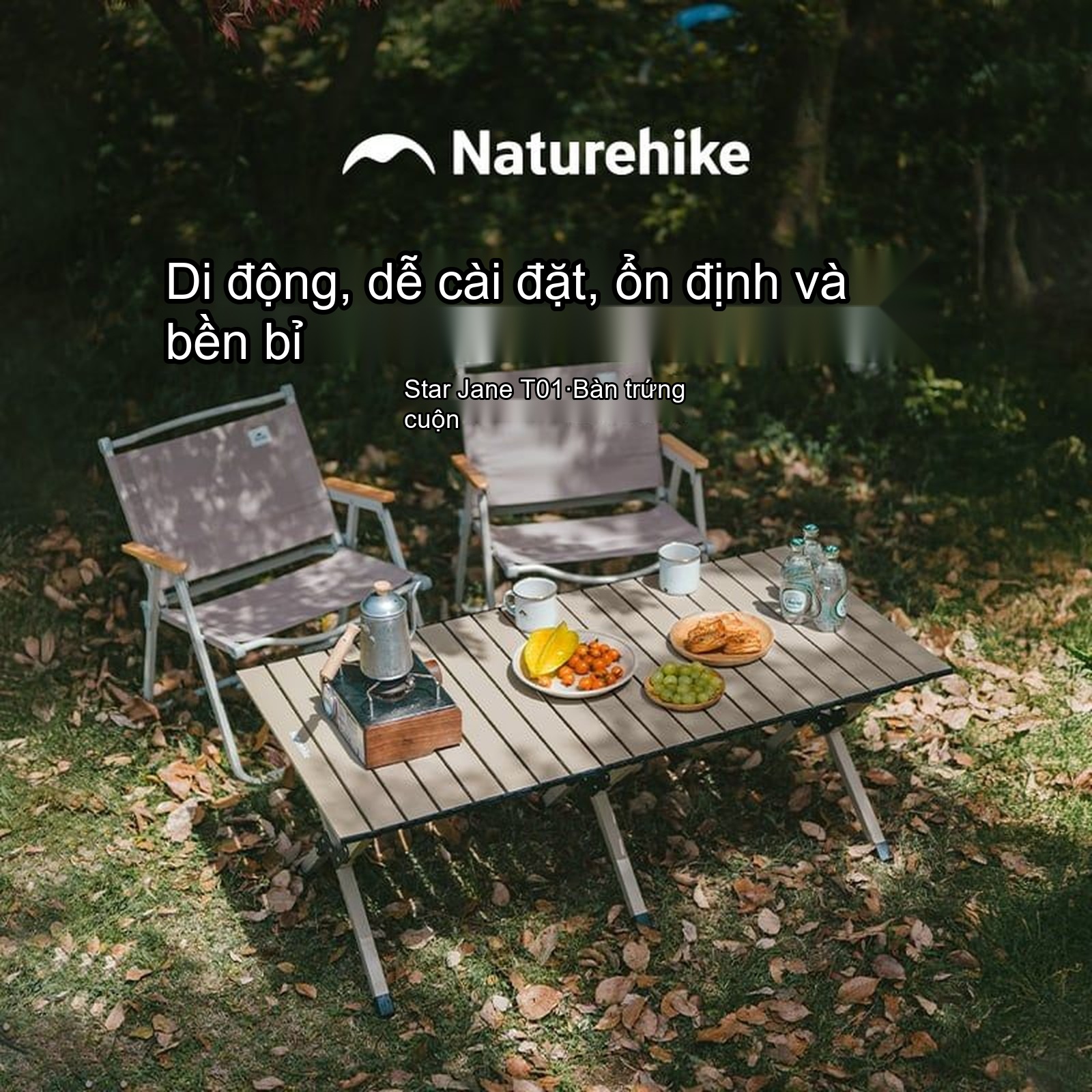 Bàn sắt mặt cuộn siêu gọn nhẹ Naturehike Roll-Top Steel Table CNK2550JJ018