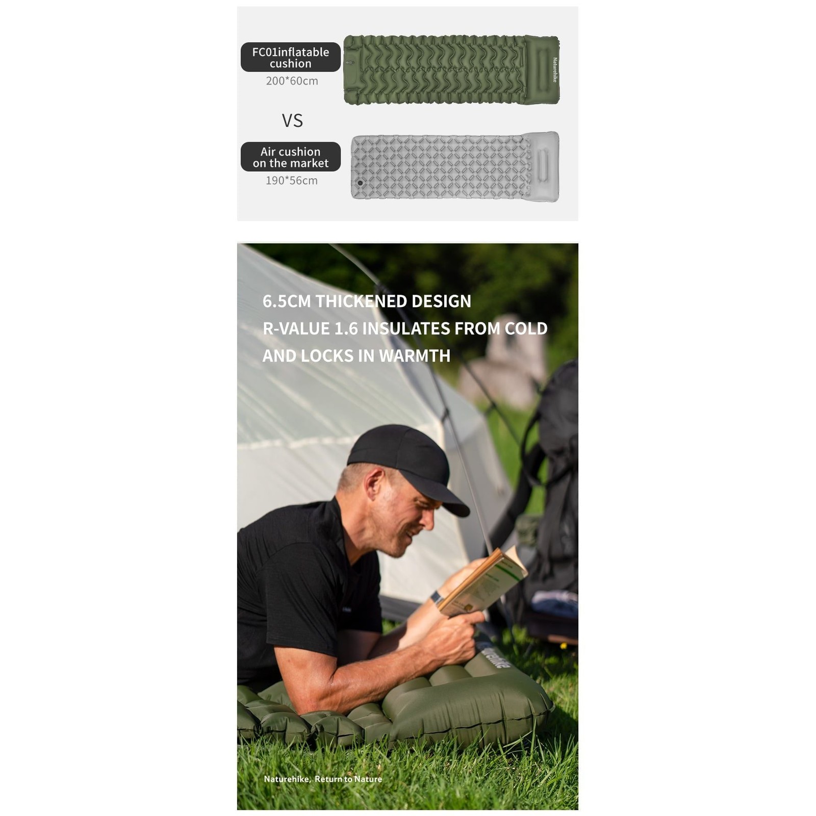 Đệm hơi siêu nhẹ Naturehike Ultralight Air Pad FC01 CNK2550WS019