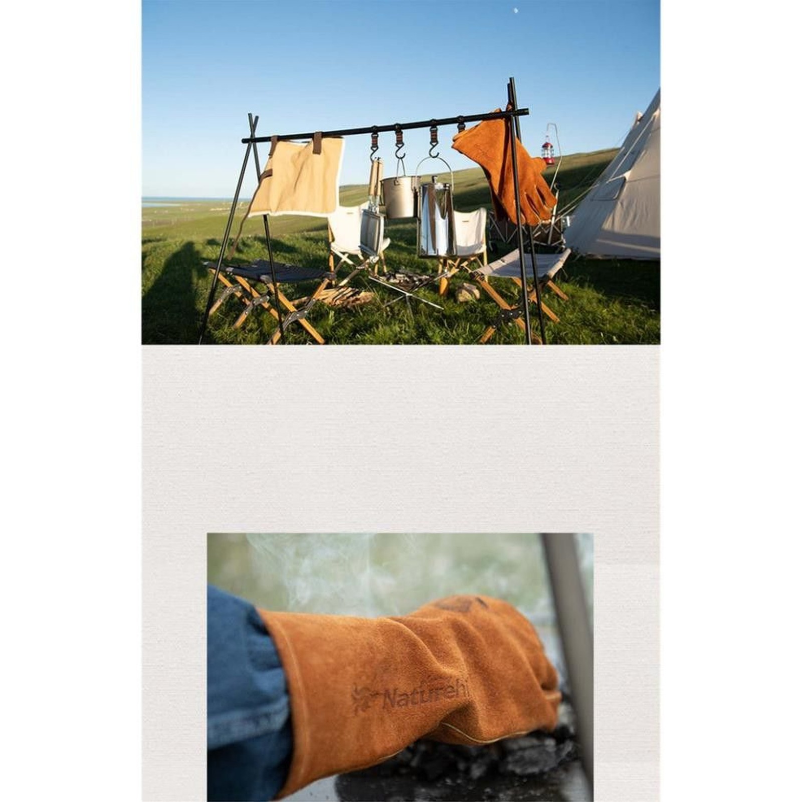 Găng tay da chịu nhiệt Naturehike Heat-Resistant Leather Gloves NH20FS042