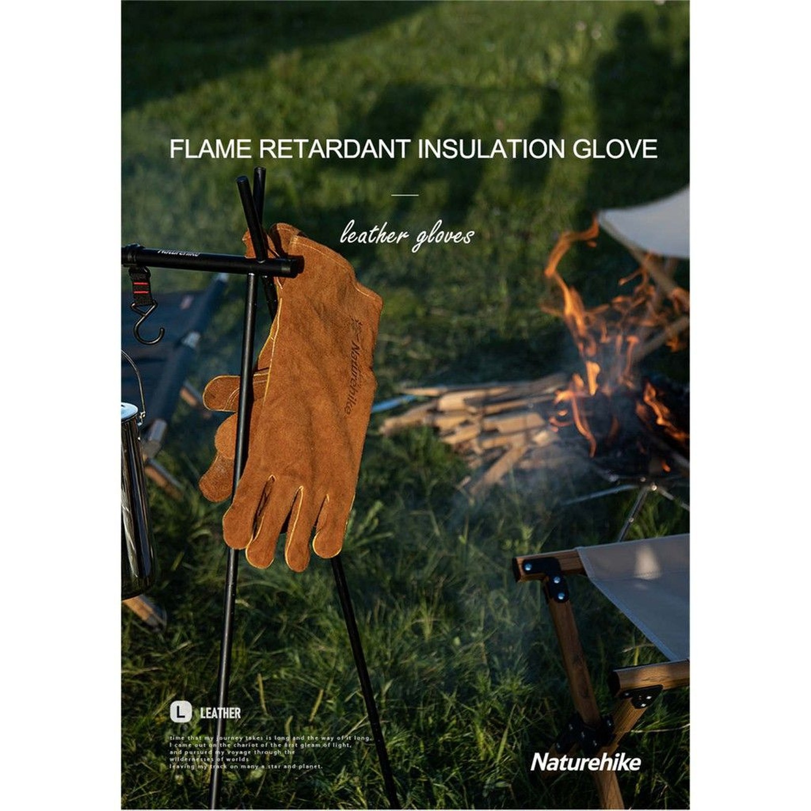 Găng tay da chịu nhiệt Naturehike Heat-Resistant Leather Gloves NH20FS042