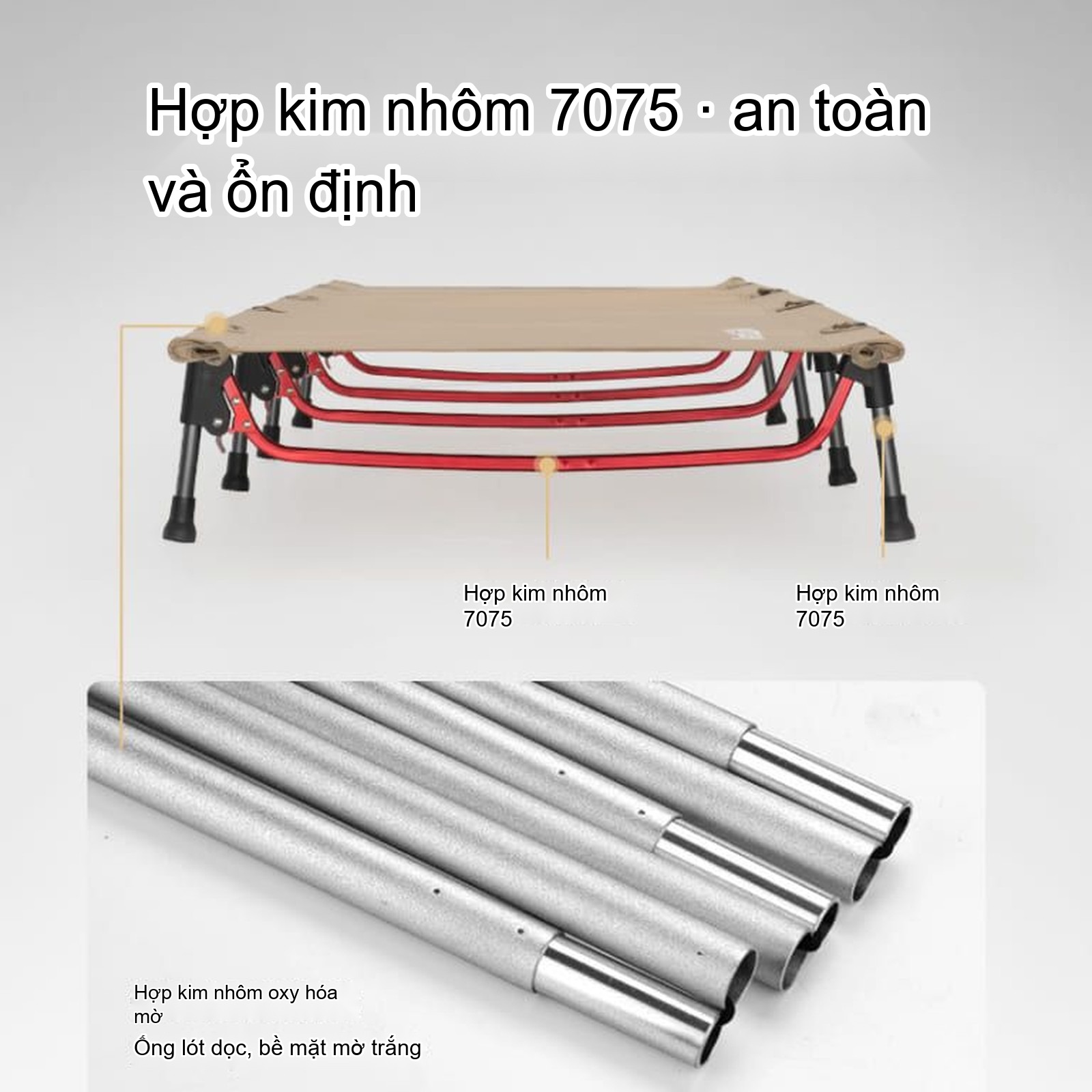 Giường gấp dã ngoại 4 chân Naturehike Folding Camp Bed NH20JJ021
