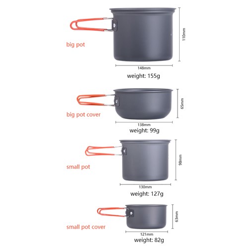 Bộ nồi dã ngoại Naturehike Outdoor Camping Cookware NH18T018-G - 9673