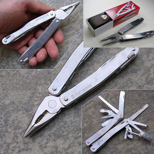 KÌM ĐA NĂNG VICTORINOX SWISSTOOL SPIRIT III 3.0227 in leather pouch