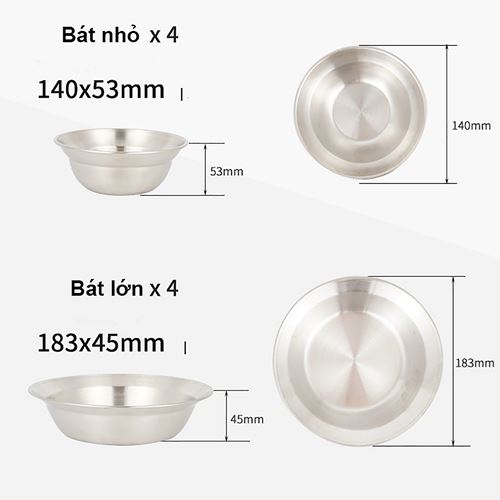 Bộ bát đĩa inox xếp gọn Collapsible Stainless Steel Set CLS 16P