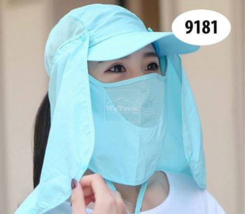 Mũ lưỡi trai gấp trùm gáy tháo rời - 9181 Xanh dương