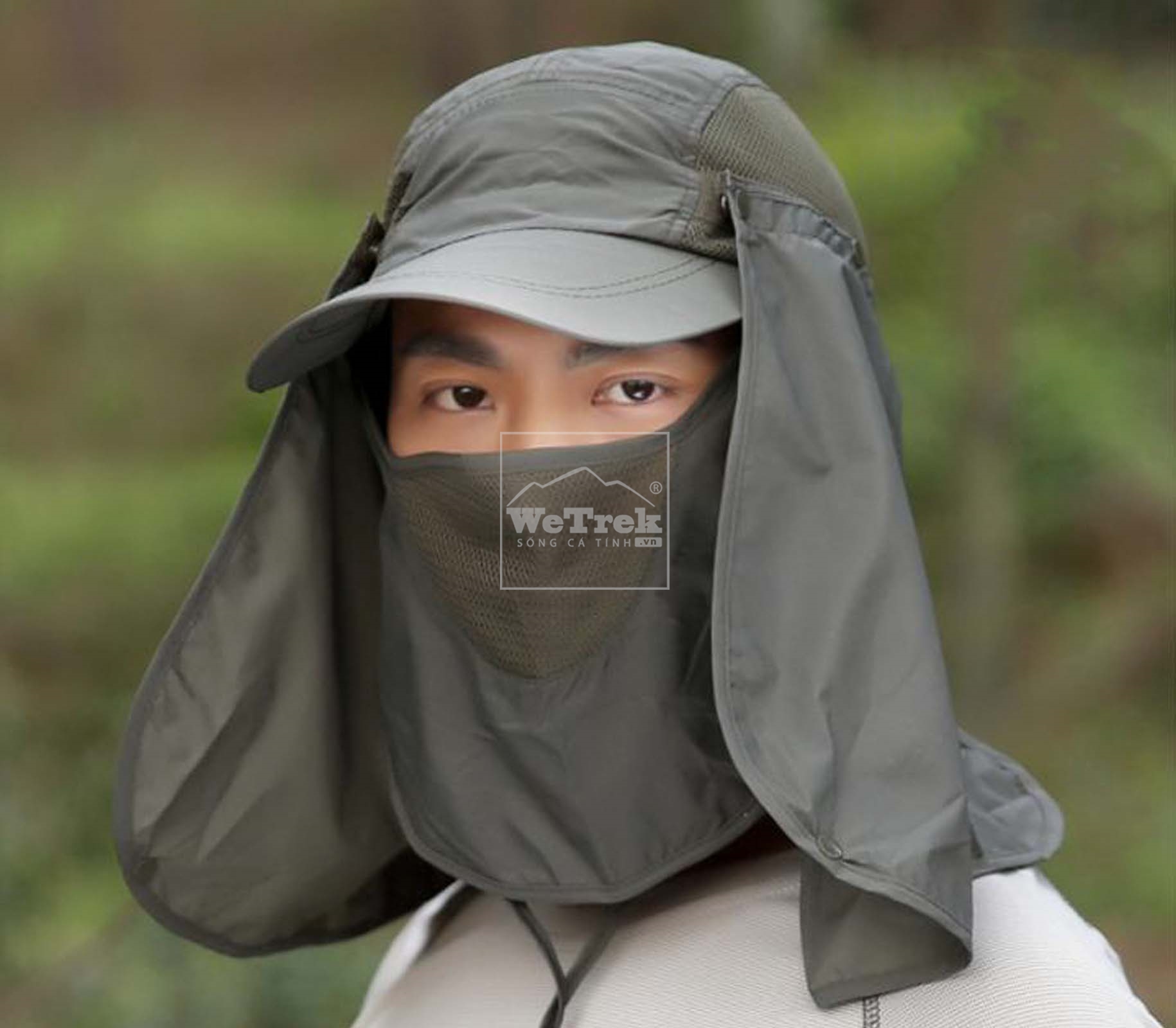 Mũ lưỡi trai gấp trùm gáy tháo rời - 9174 Rêu
