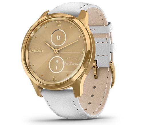 Đồng hồ thông minh Garmin Vivomove Luxe White Leather/24K True Gold - 9424