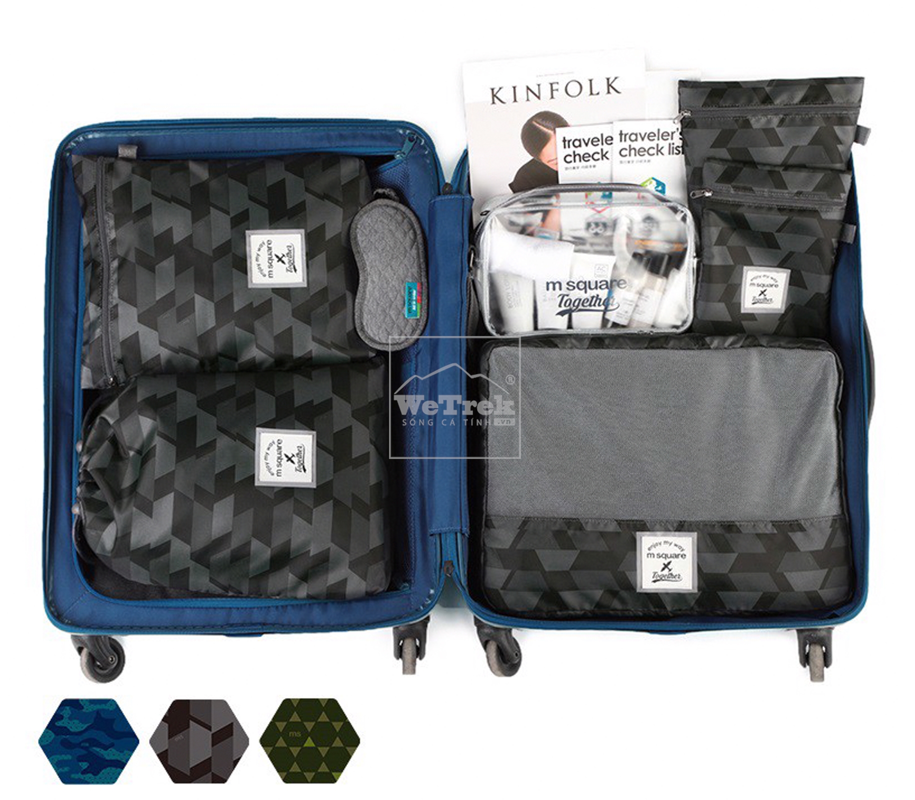 Set 6 túi đựng đồ du lịch Msquare 0641 Xanh camo - 9445