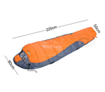 Túi ngủ mùa đông 2 lớp Ryder 2 Layers Mummy Sleeping Bag D1005 Orange - 3286