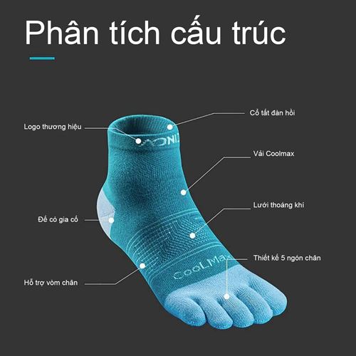 Tất chạy bộ xỏ ngón cổ lửng Aonijie Toe Socks E4806S