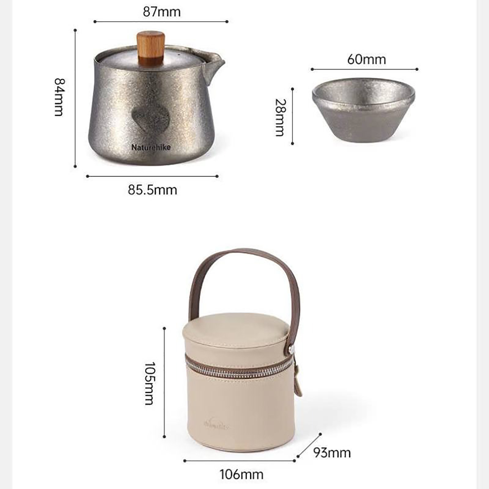 Bộ ấm trà Titanium Naturehike Glamping CNK2450CF025
