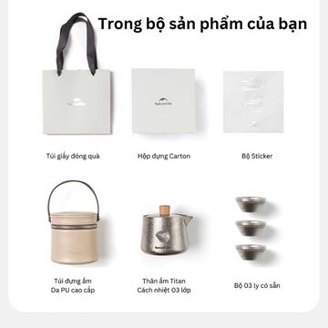 Bộ ấm trà Titanium Naturehike Glamping CNK2450CF025