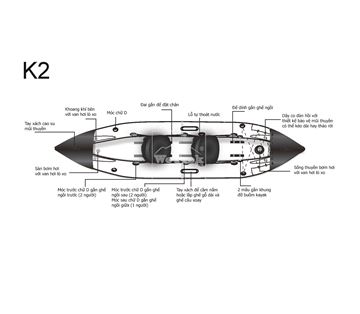 Thuyền kayak bơm hơi 2 người Aqua Marina K2 BT-88869 - 4073