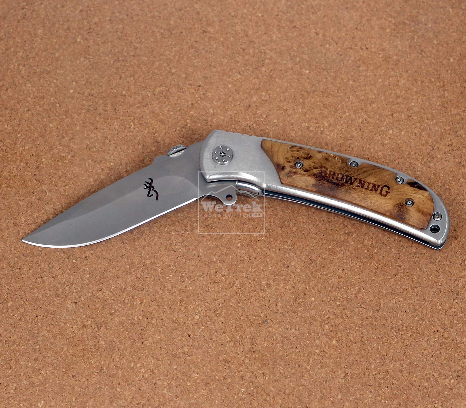 Dao xếp du lịch Browning cán gỗ - 4804 Nâu