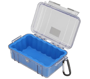 Hộp đựng chống nước Pelican 1050 Black Clear Micro Case with Clear lid and Carabiner