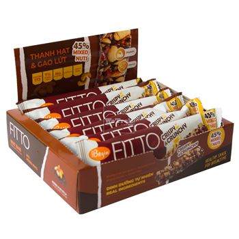 Hộp 6 thanh năng lượng gạo lứt vị socola FITTO Chocolate Bar - 9845