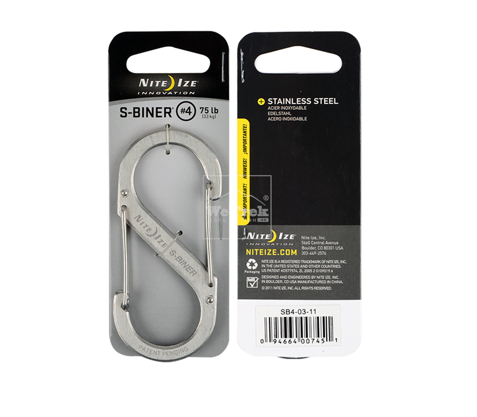 Móc khóa NITE IZE S-Biner S4 SB4-03-11 - Bạc 5179