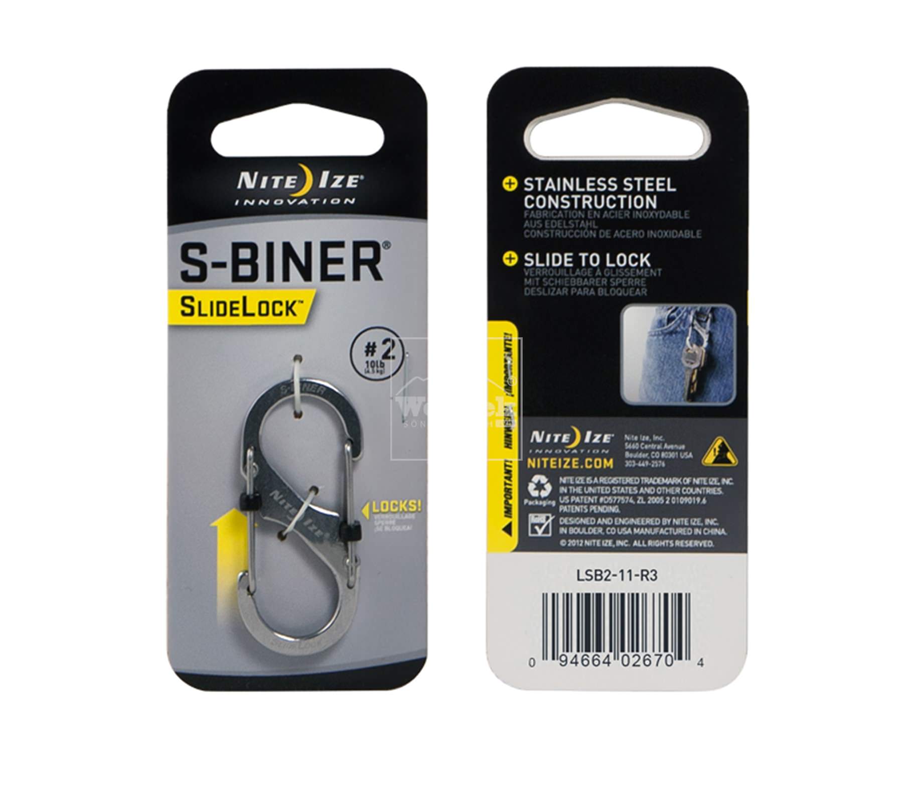 Móc khóa NITE IZE S-Biner Slidelock S2 LSB2-11-R3 - Thép 5159