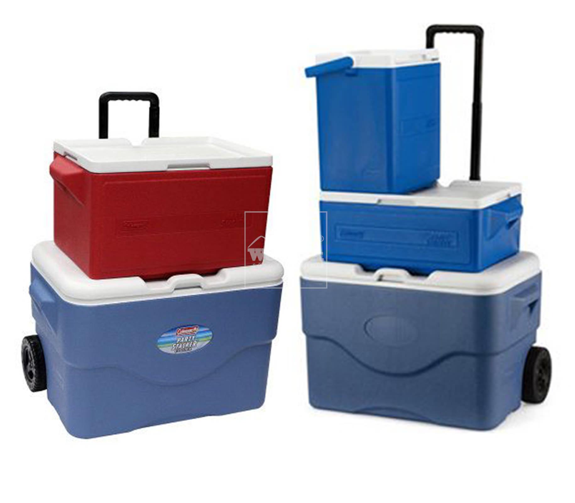 Thùng đá giữ nhiệt tay kéo 47.3L COLEMAN Party Stacker Wheeled 3000001392 Xanh dương - 4518