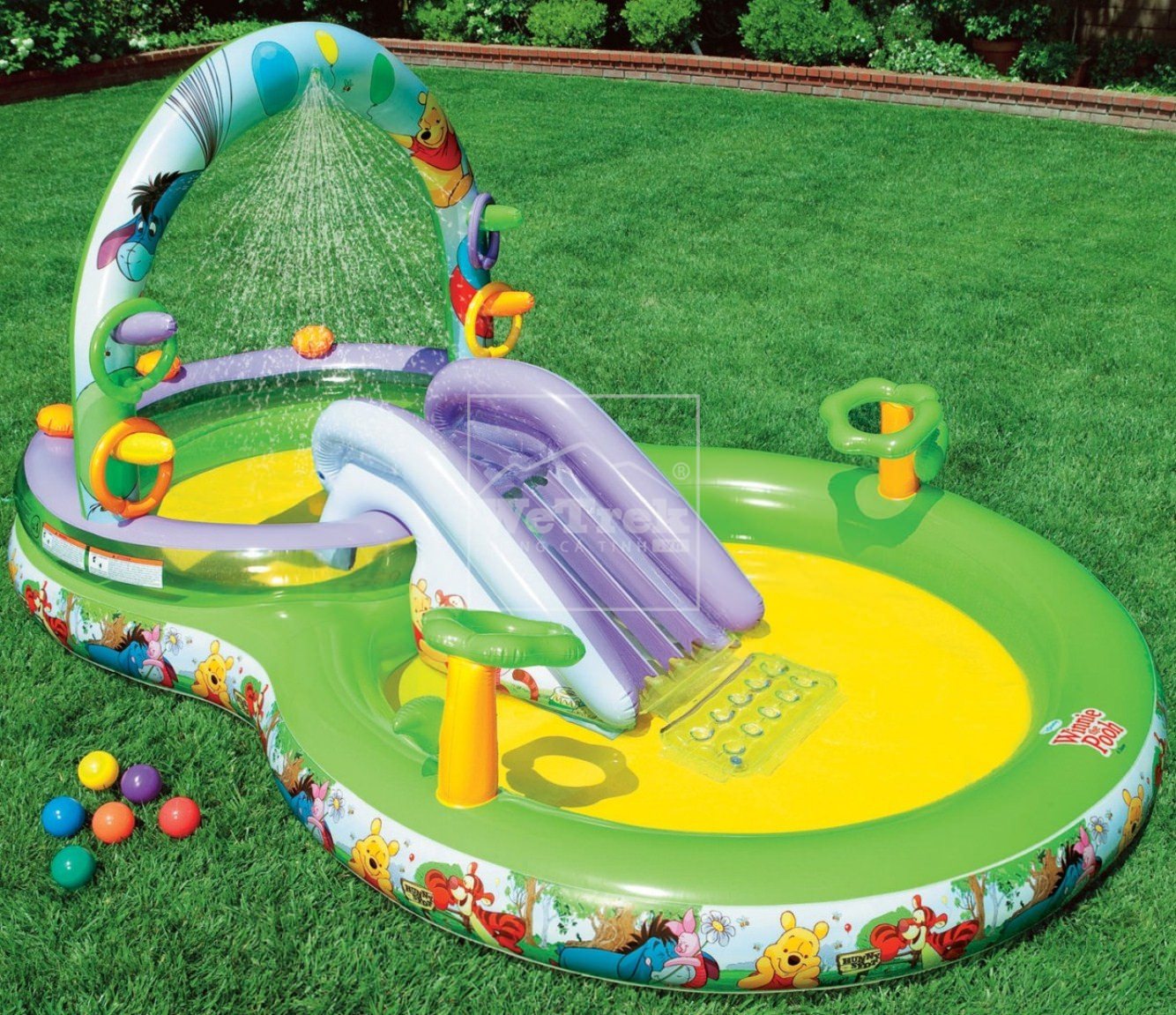 Bể bơi phao có cầu trượt, vòi phun INTEX Winnie The Pooh 57451