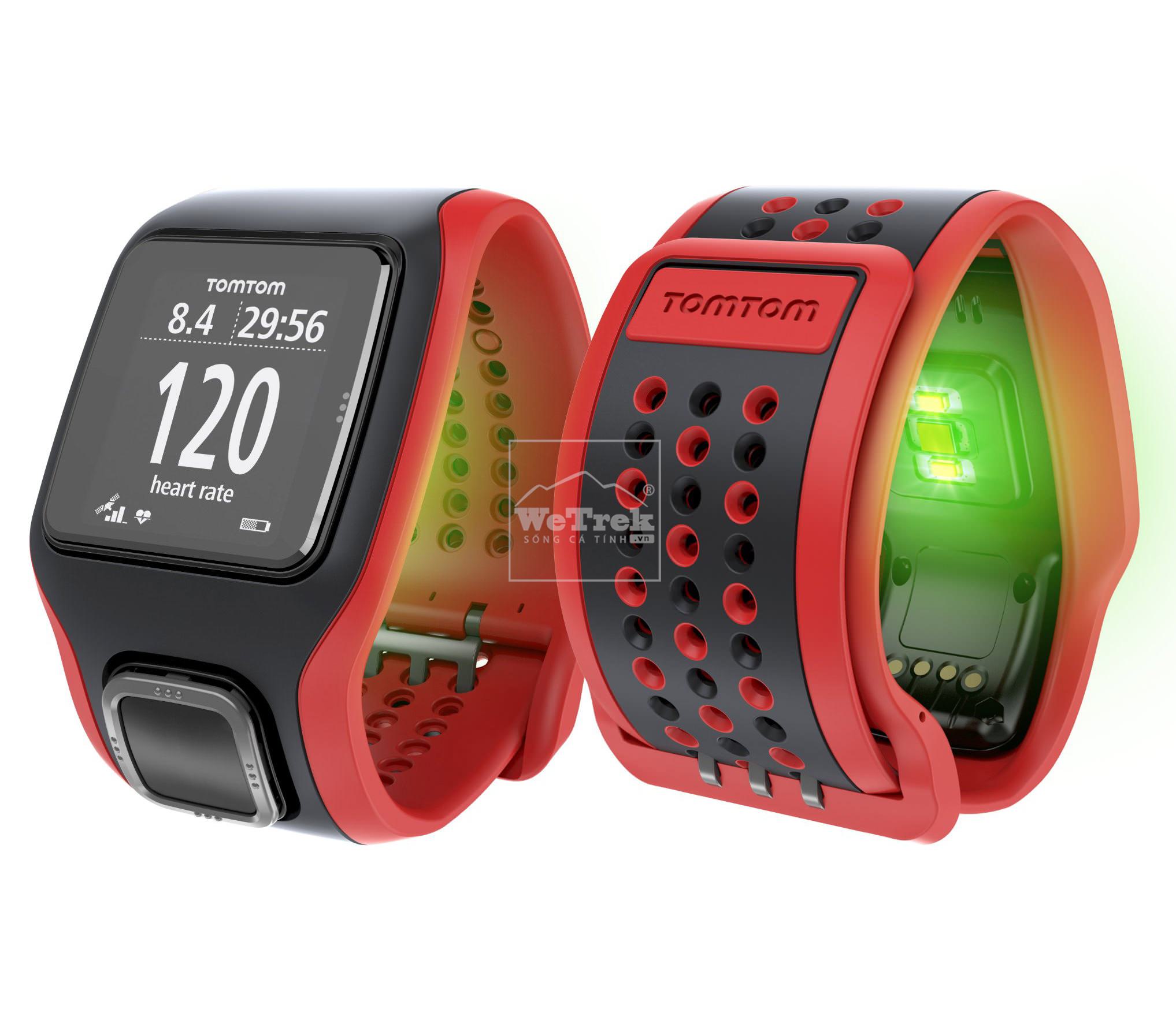 Đồng hồ thể thao GPS TOMTOM Multi-Sport Cardio CSS+AM Black Red - 6843