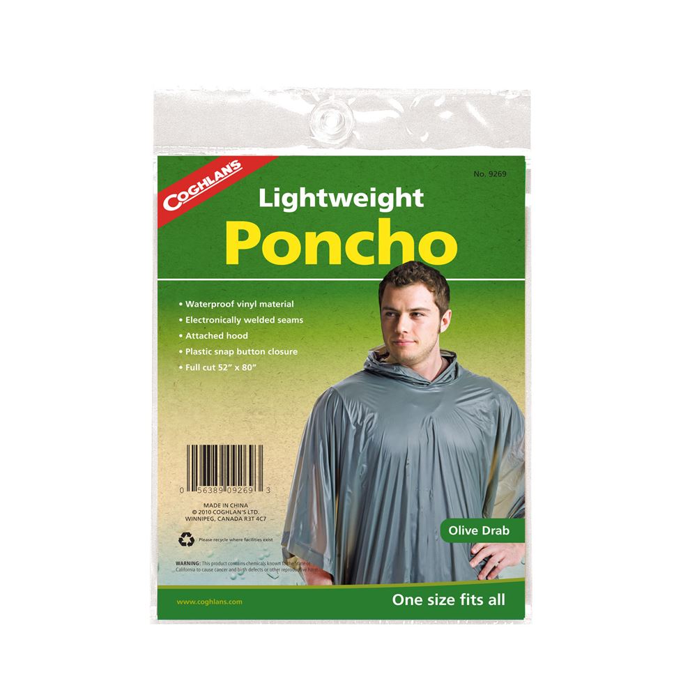 Áo mưa cứu sinh Coghlans Poncho - Olive Grab -1649