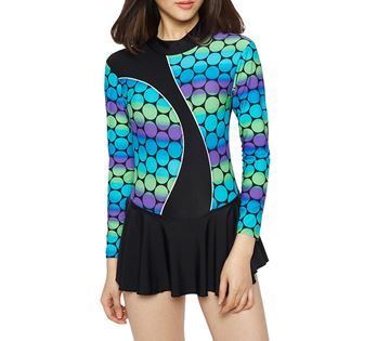 Đồ bơi nữ 1 mảnh đầm Rashguard LHB 90016 - 6607