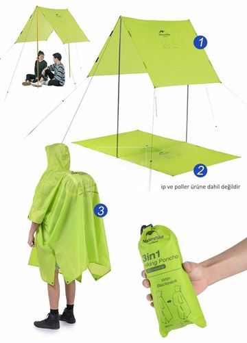 Áo mưa leo núi đa chức năng Naturehike Multifunction Raincoat NH17D002-M - 9708