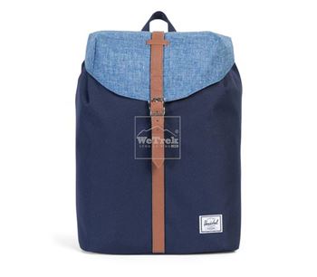 Balo du lịch HERSCHEL Post Backpack Peacoat/Limoges Crosshatch/Tan Synthetic Leather 10021-01150-OS - 7853