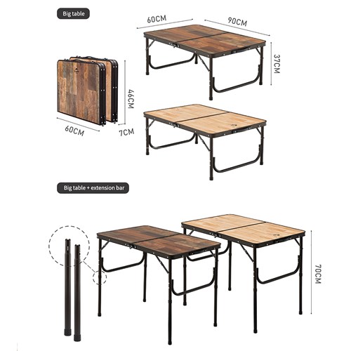 Bàn gấp vân gỗ Naturehike Folding Table NH20JJ028