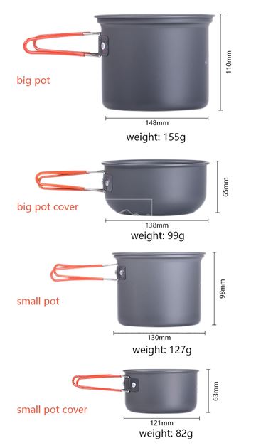 Bộ nồi dã ngoại Naturehike Outdoor Camping Cookware NH18T018-G - 9673