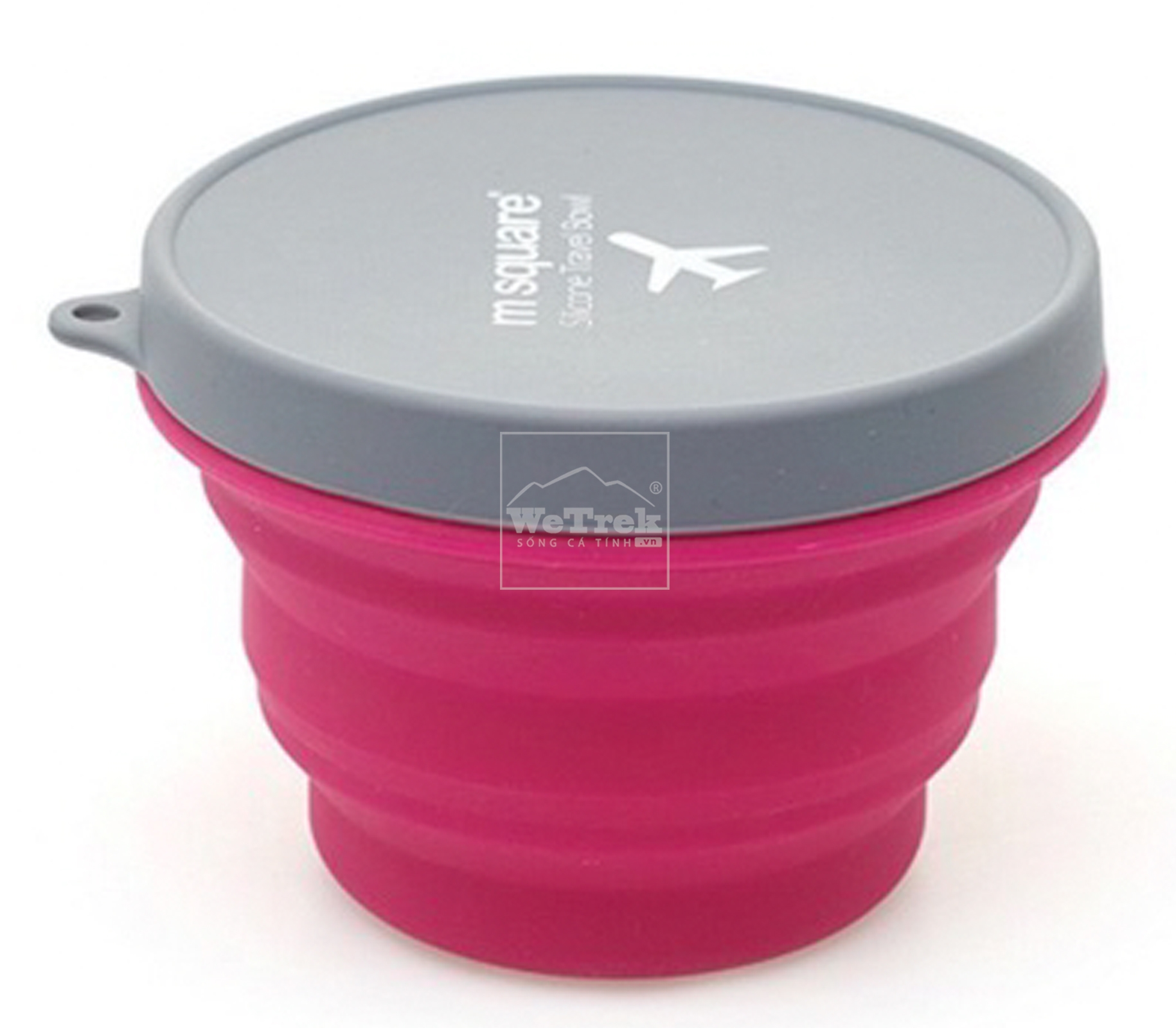 Cốc du lịch Silicon gấp gọn Msquare size L 0459 Pink - 9454