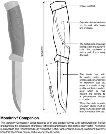 Dao dã ngoại Morakniv Companion Outdoor Stainless Steel