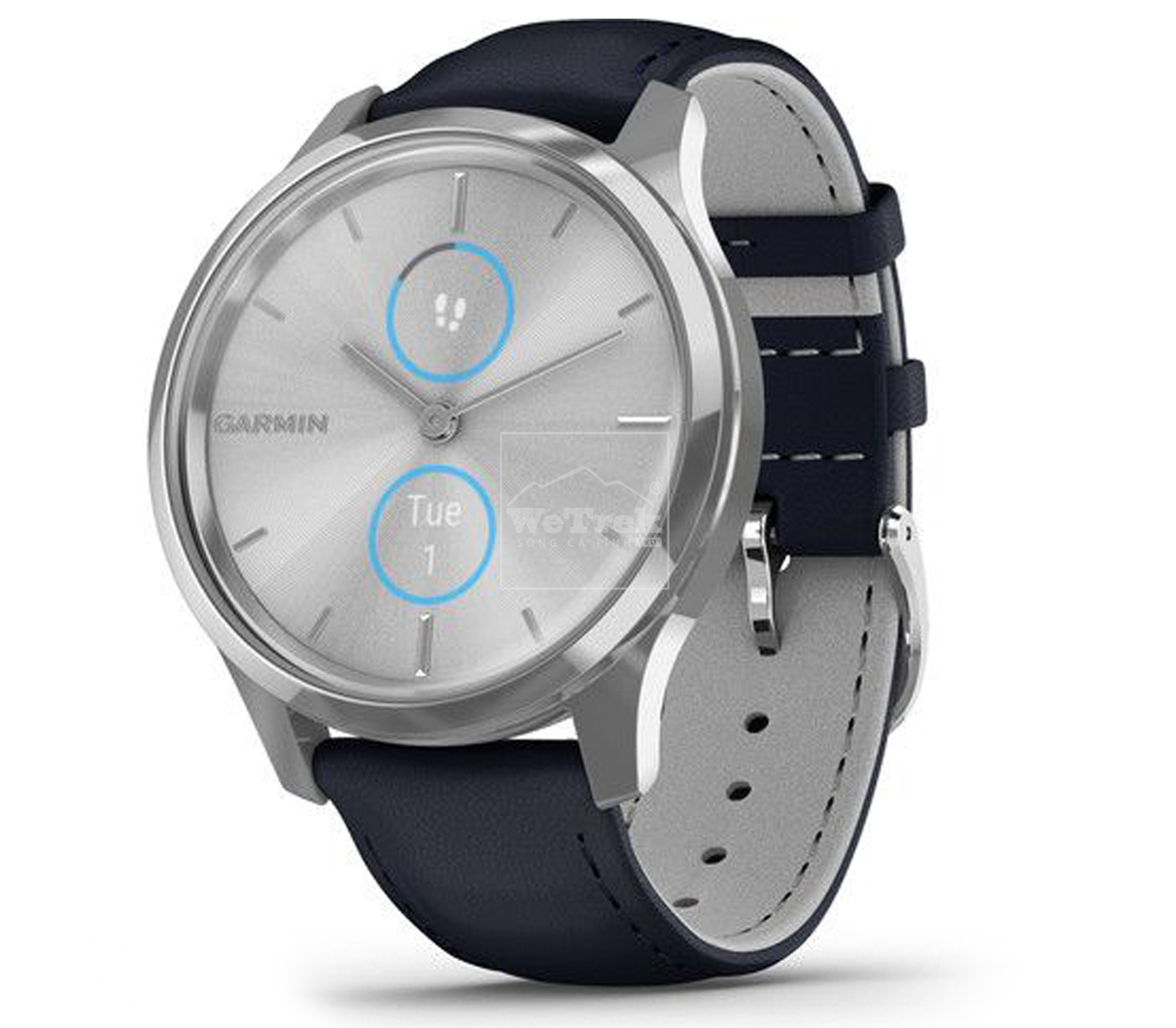 Đồng hồ thông minh Garmin Vivomove Luxe Navy Leather/Silver - 9422