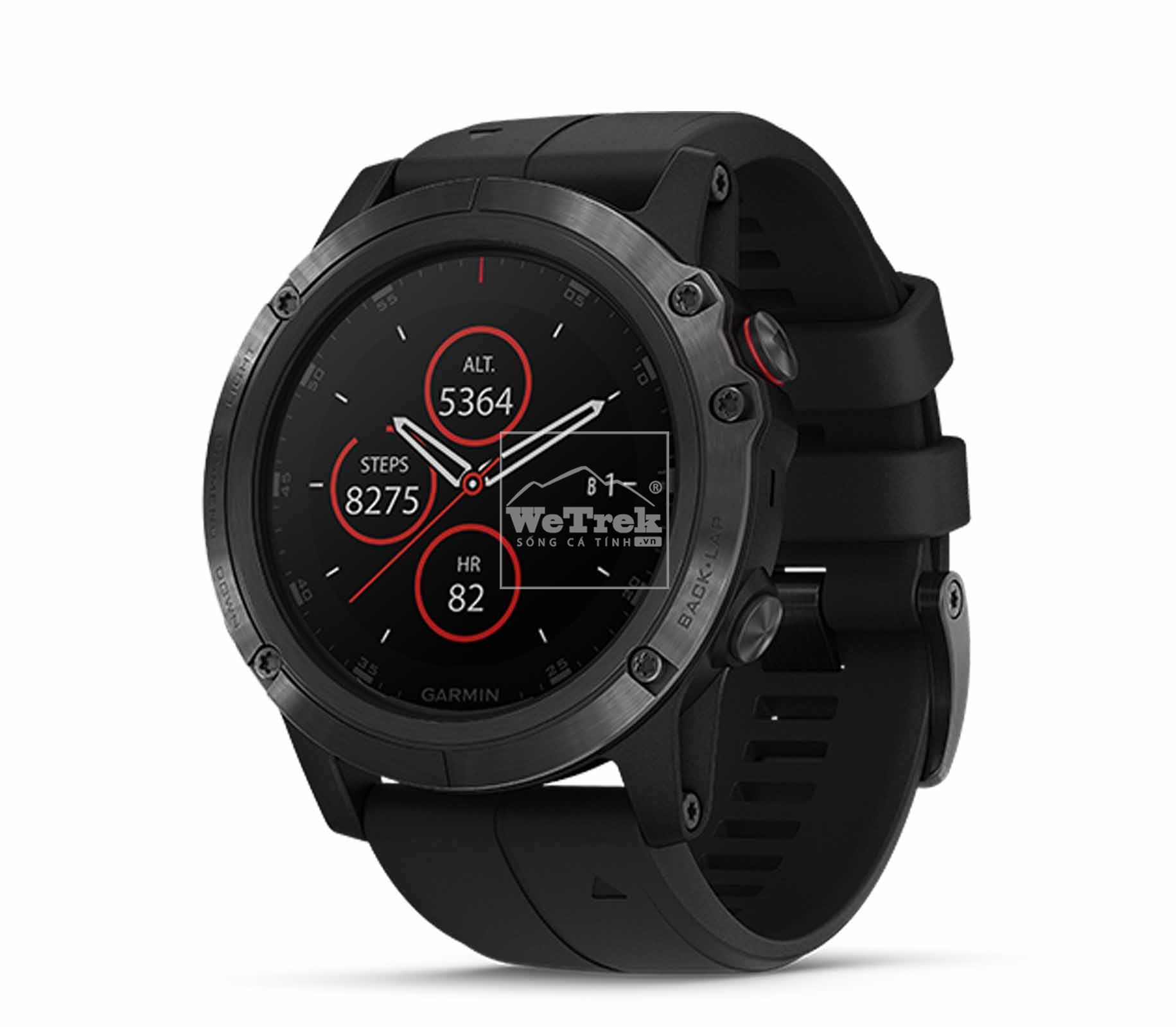 Đồng hồ thông minh Garmin Fenix 5 Plus Carbon Grey/Black Band - 8750