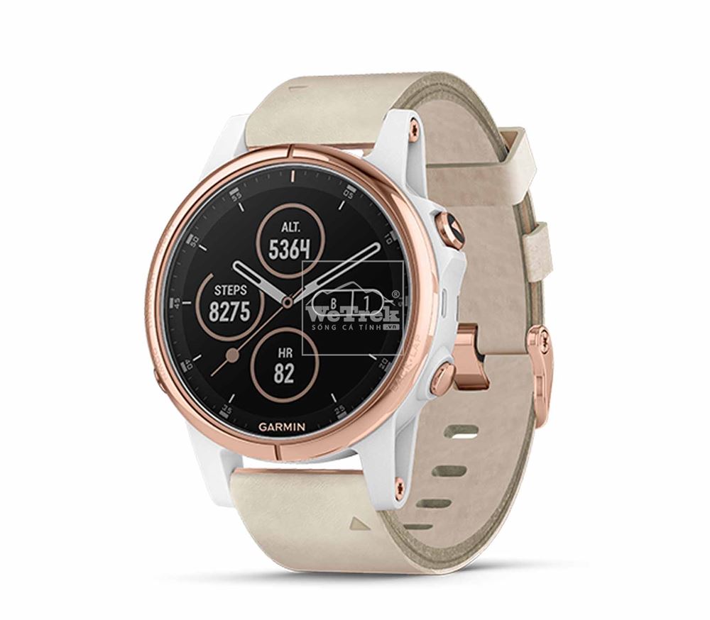 Đồng hồ thông minh Garmin Fenix 5S Plus RoseGold/Beige Leather Band - 8749