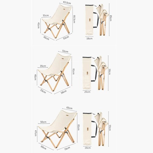 Ghế xếp có tựa lưng khung gỗ Naturehike Foldtable NH19JJ008