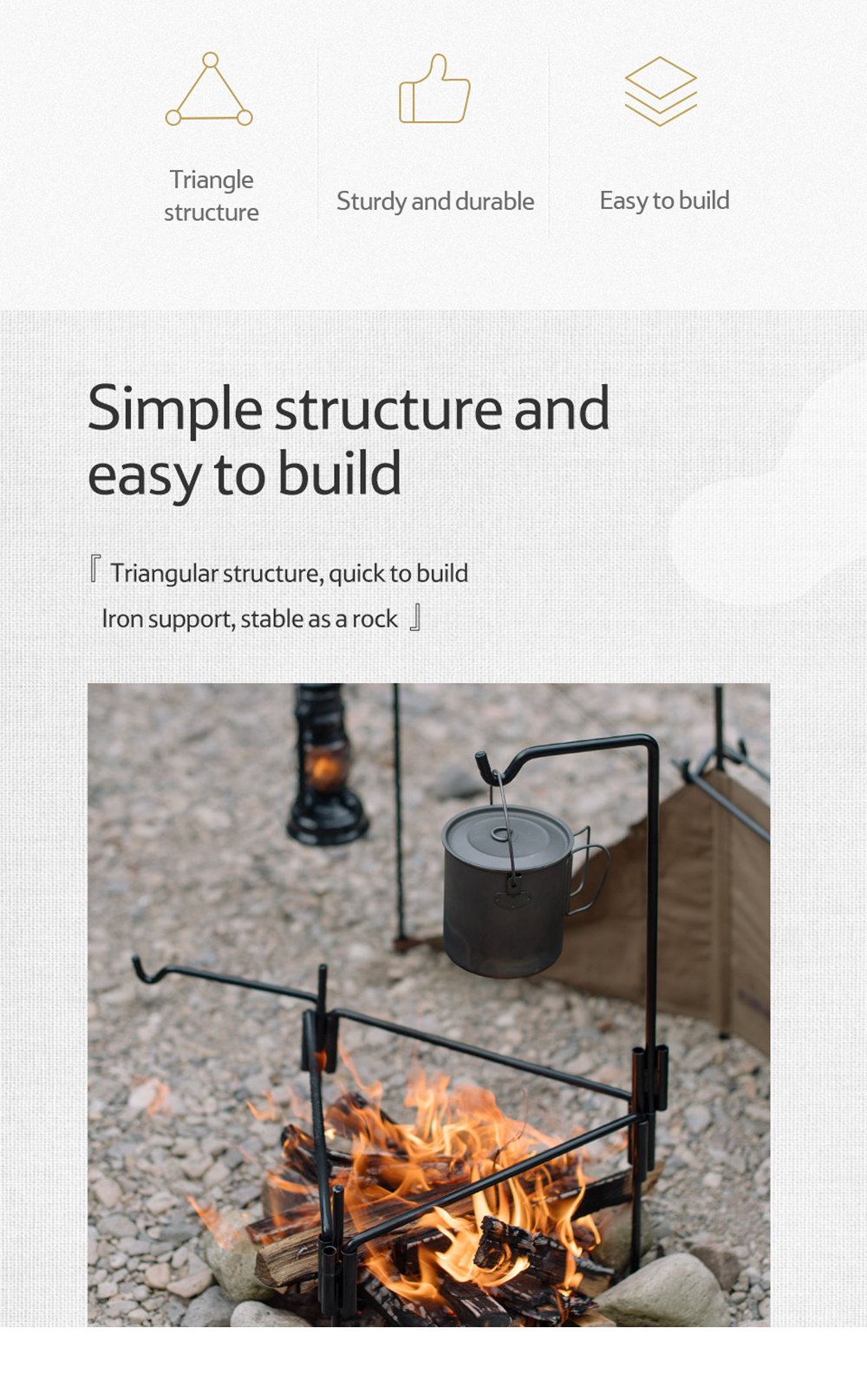 Giá treo nồi Naturehike Bonfire Tripod NH20PJ208