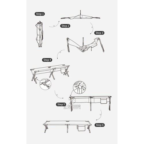 Giường xếp dã ngoại siêu nhẹ Naturehike Marching Bed Aluminum Alloy NH19X003-C
