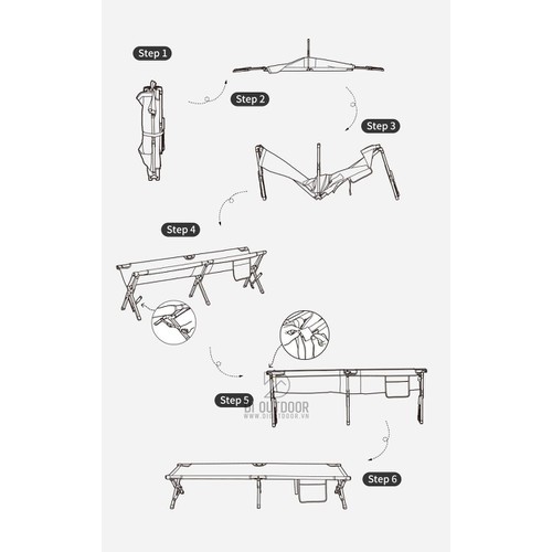 Giường xếp dã ngoại siêu nhẹ Naturehike Marching Bed Aluminum Alloy NH19X003-C