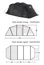 Lều 2 phòng 4 người Blackdog Big Tunnel Tent BD-ZP006
