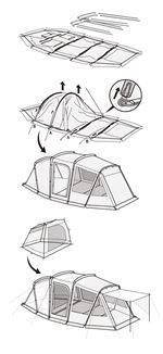 Lều 2 phòng 4 người Blackdog Big Tunnel Tent BD-ZP006