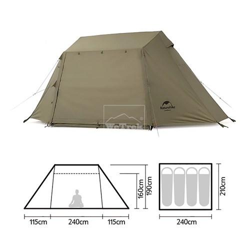 Lều 4 người Naturehike Automatic Family Cabin NH21ZP009
