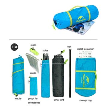 Lều cắm trại 3 người Naturehike Classic Camping Tent Fabric NH18Z033-P